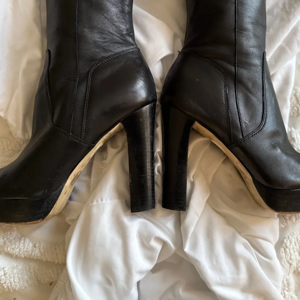 MICHAEL KORS Black Leather Tall Boots Women Size 9 - Picture 8 of 16